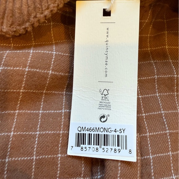 NEW Quincy Mae Ford Jacket Cinnamon Grid 4-5 Years - Picture 5 of 10